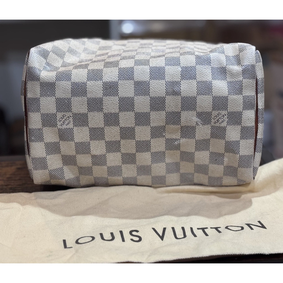 Louis Vuitton Speedy 25 Damier Azur Satchel, Lock, Dust Bag - Picture 6 of 16
